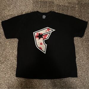 Famous Stars & Straps Black Tee with Red and White Logo